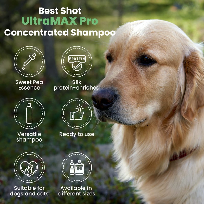 Best Shot UltraMAX Pro 4-in-1 Shampoo, Versatile Pet Shampoo, Ideal Pet Grooming Supplies, Ready to Use, Sweet Pea Essence, 17 Oz. - Image 4
